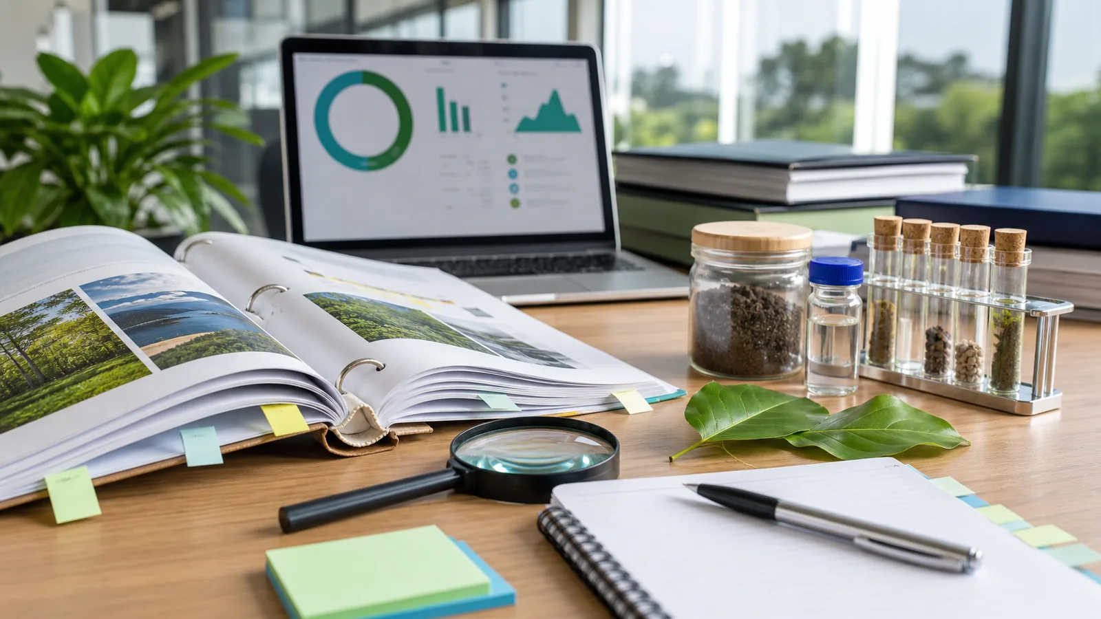 Materiais de referência e amostras ambientais para glossário ambiental empresarial