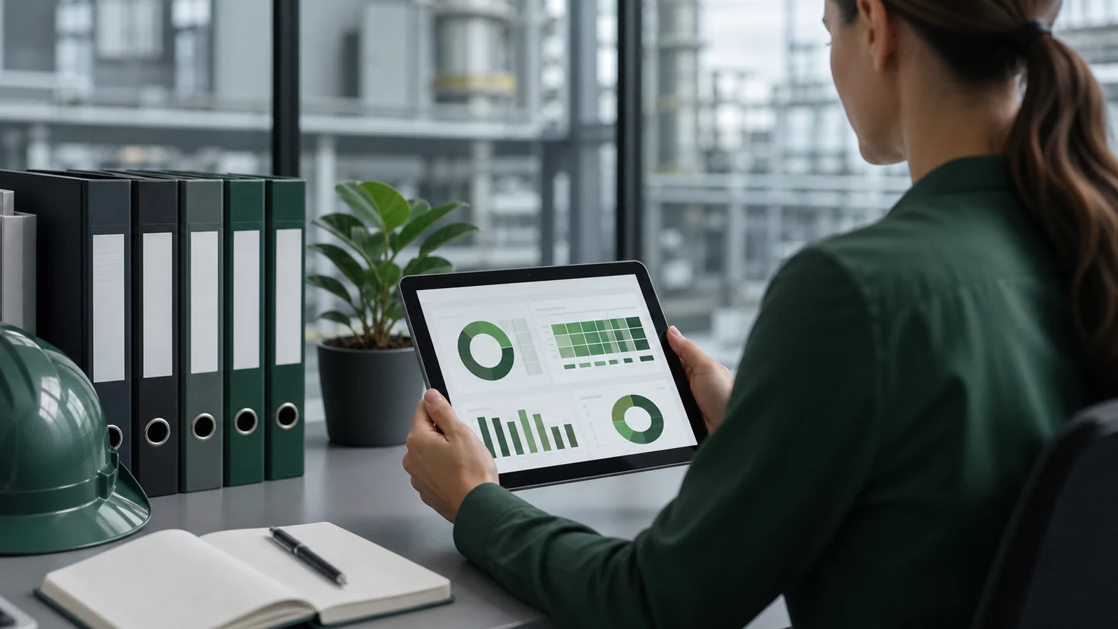 Painel de compliance ambiental com matriz de obrigações, licenças e indicadores de controle