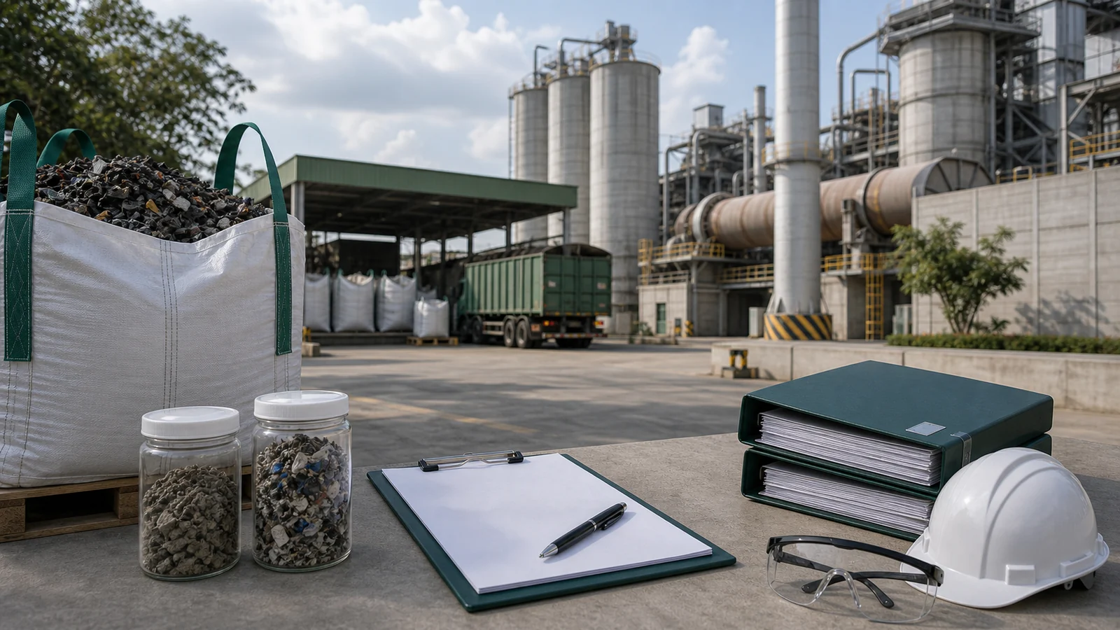 Resíduos preparados para coprocessamento em instalação industrial controlada